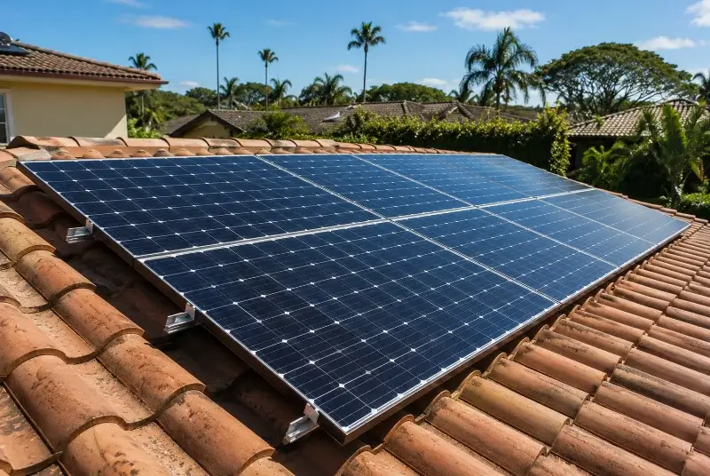 Installation de panneaux solaires à Port-Louis
